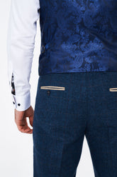 Marc Dracy Dion Blue Tweed Trousers